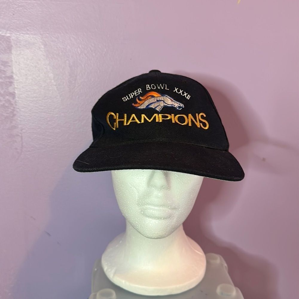 NFL Super Bowl XXXII Hat – Denver Broncos Black Adjustable Cap